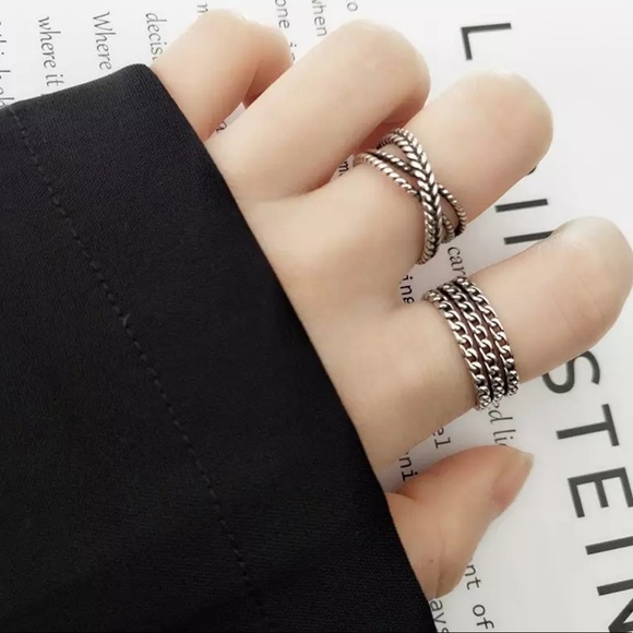 NEW Sterling Silver Retro Band Resizable Ring - Picture 2 of 11